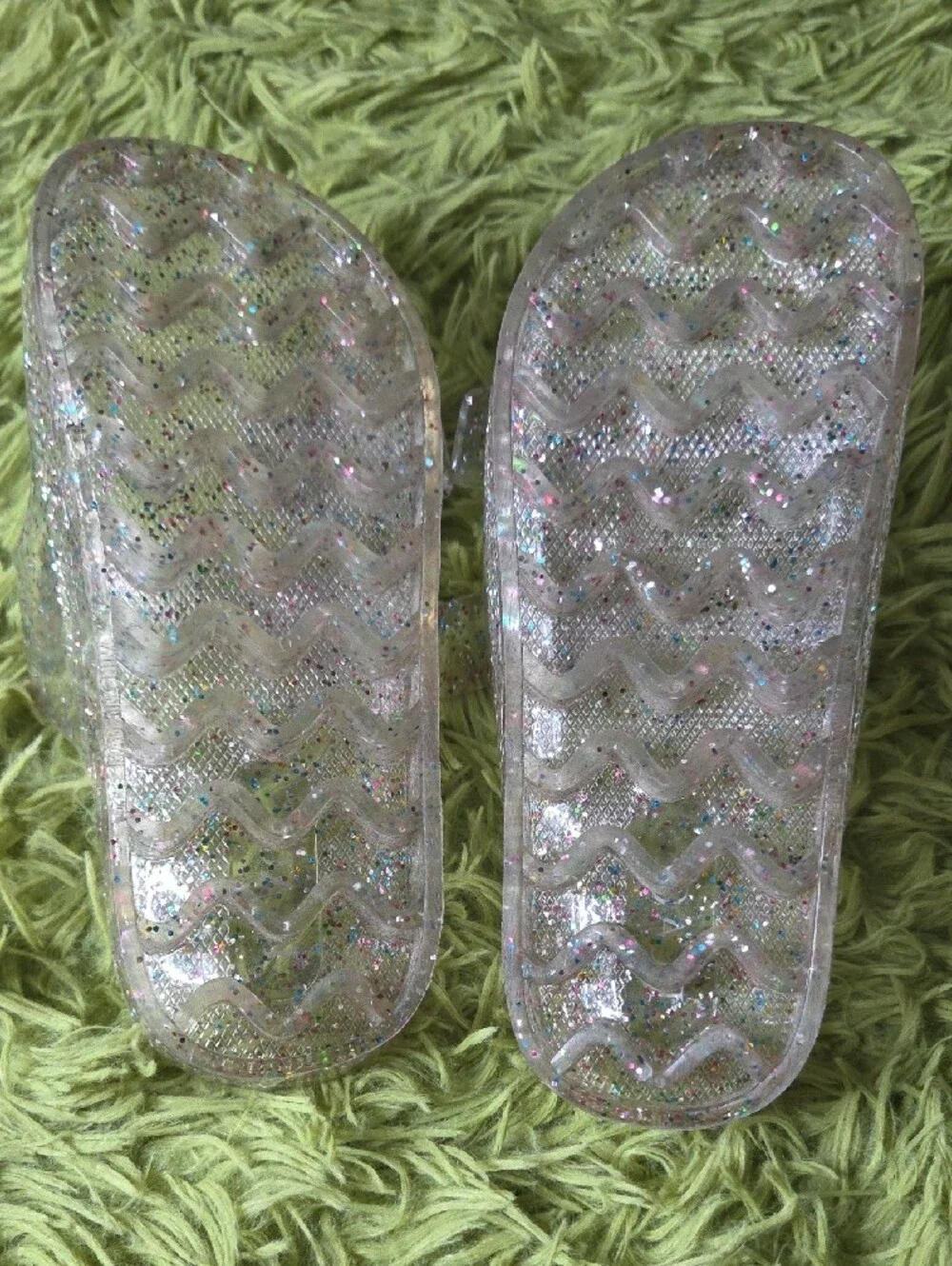 The Children's Place Clear Glitter Slide Sandals - Multicolor‎ Sparkle
